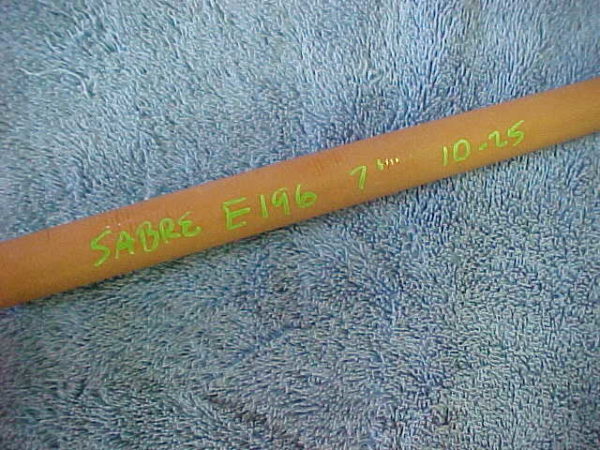 VINTAGE SABRE E196, 7 FOOT, 10 TO 25 POUND CLASS ROD BLANK, NEW