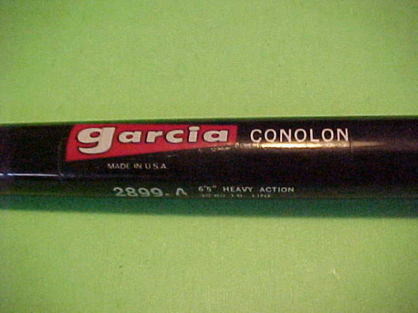 VINTAGE GARCIA CONOLON 6 FOOT 5 INCH, 30 TO 80 POUND CLASS TROLLING FISHING  ROD - Berinson Tackle Company