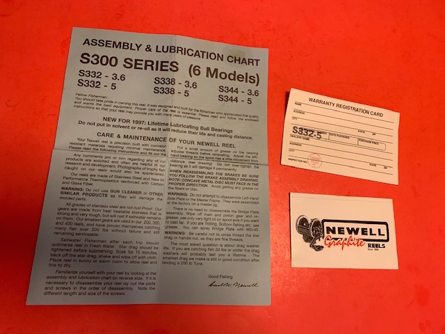 NEWELL S300 SERIES ASSEMBLY & LUBRICATION CHART, NEWELL DECAL