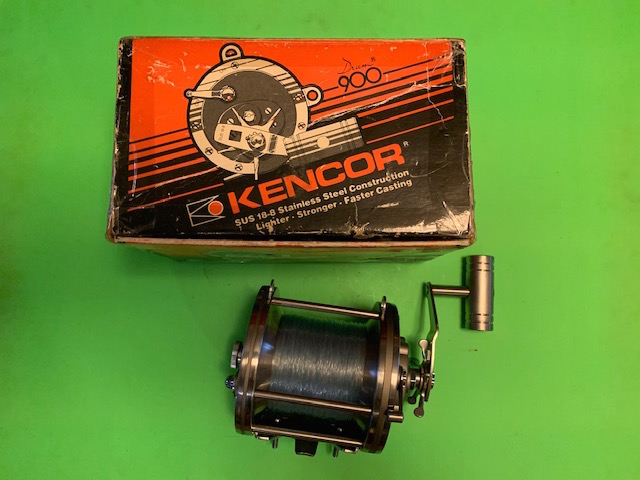 KENCOR DRUM MODEL NO. 900 9/0 TROLLING FISHING REEL VERY RARE WITH THE BOX  - Berinson Tackle Company