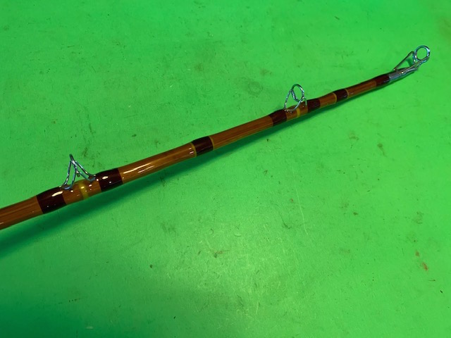 CUSTOM BUILT VINTAGE BAMBOO 9 FOOT 40 TO 100 POUND CLASS FISHING ROD -  Berinson Tackle Company
