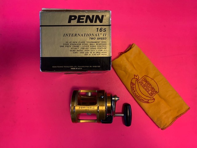 PENN INTERNATIONAL 16S 2-SPEED LEVER DRAG FISHING REEL WITH THE ORIGINAL  BOX & A PENN REEL BAG - Berinson Tackle Company