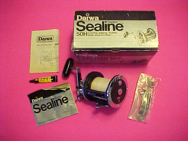 VINTAGE DAIWA SEALINE 50H FISHING REEL WITH BOX,CATALOG,SCHEMATIC,REEL OIL  AND ROD CLAMP KIT, PRE-OWNED - Berinson Tackle Company