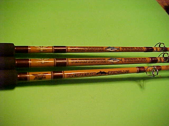 SET OF 3 FENWICK PACIFICSTIK FENGLASS CONVENTIONAL FISHING RODS