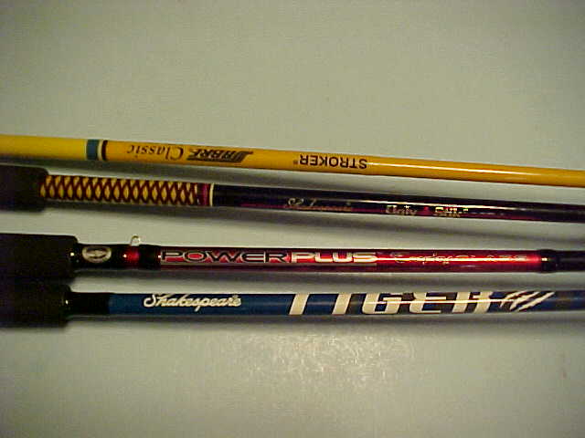 4 SPINNING RODS, SHAKESPEARE UGLY STIK, OFFSHORE ANGLER POWER PLUS