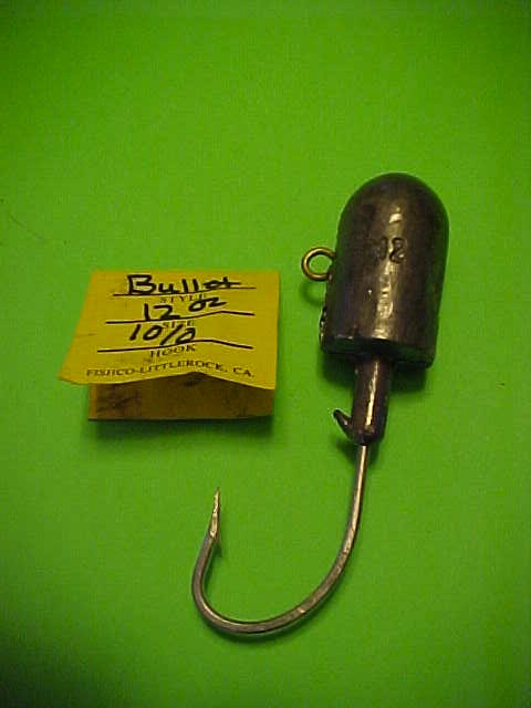 LEAD HEADS WITH BULLET SHAPED HEADS - 12 OUNCE WITH 10/0 HOOK, NEW -  Berinson Tackle Company
