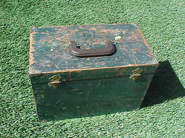 VINTAGE LARGE WOOD TACKLE BOX LOADED WITH TACKLE, PRE-OWNED