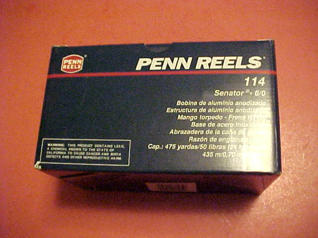 PENN 114 SENATOR 6/0 FISHING REEL BOX, BOX ONLY, NO REEL