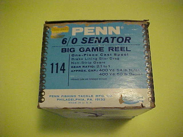 Vintage Penn Senator 114 6 0 Fishing Reel With Blue And White Box Pre Owned Berinson Tackle Company