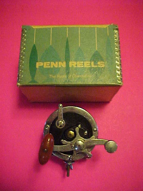 VINTAGE PENN SENATOR 111 2/0 FISHING REEL WITH BLUE & WHITE VINTAGE BOX,  PRE-OWNED - Berinson Tackle Company